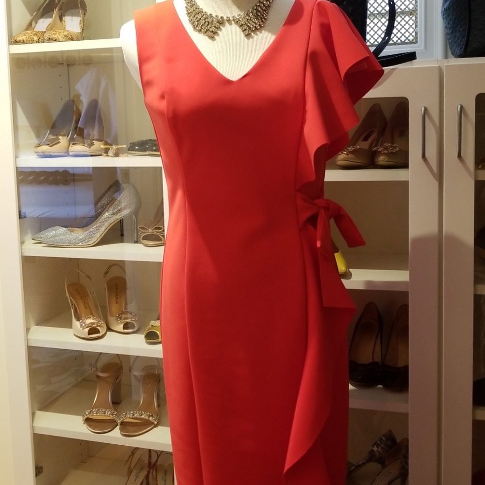 Teri Jon cutest dress w side ruffle